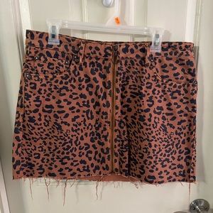 Free People Leopard Print Mini Skirt, Size 31